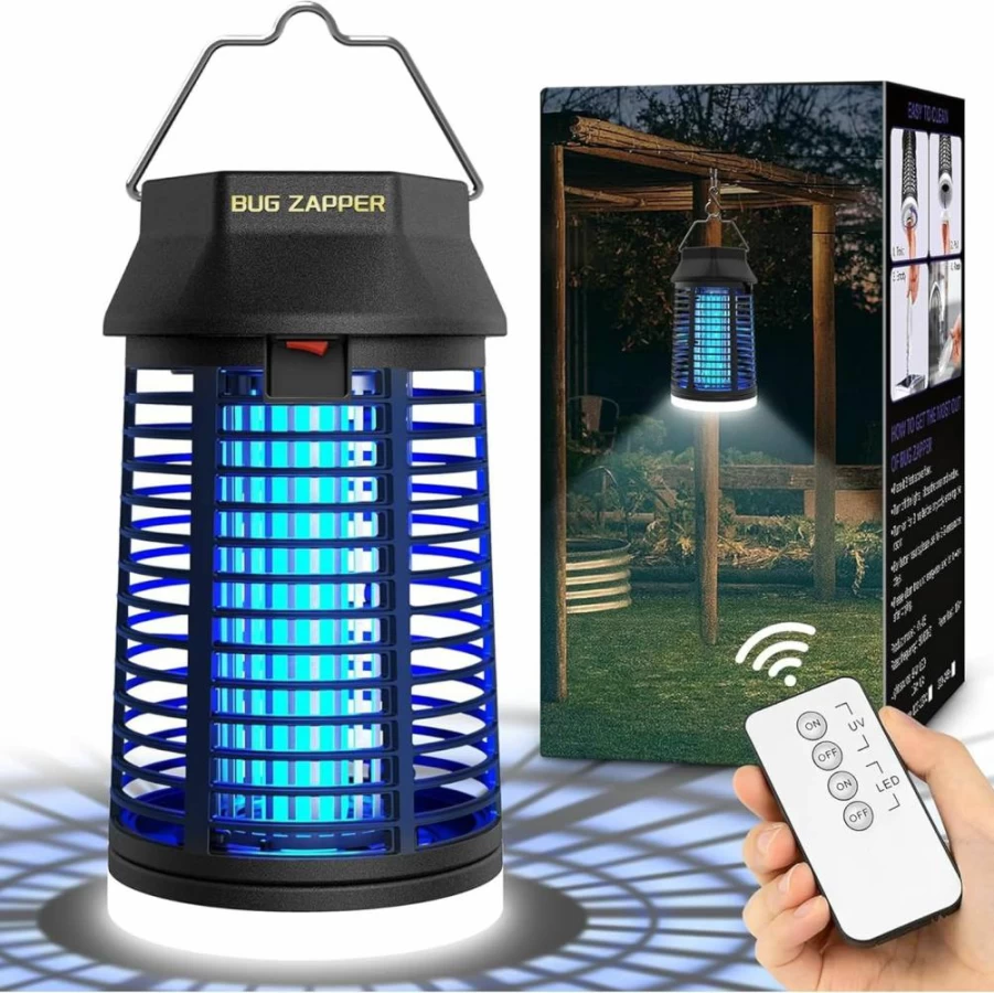 LUOJIBIE Electric Mosquito Zapper - Waterproof Indoor/Outdoor Bug Killer with LED Light, Remote Control & Plug-In Fly Trap for Patio, Garden, Garage, Home Insect Control
