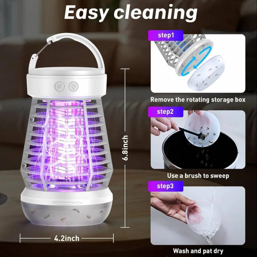 Falala Electric Mosquito Zapper Lamp - 2000V Bug Zapper for Indoor & Outdoor Use, 3-in-1 Mosquito Killer with On/Off Switch, Ideal for Kitchen, Patio, Backyard (Black)