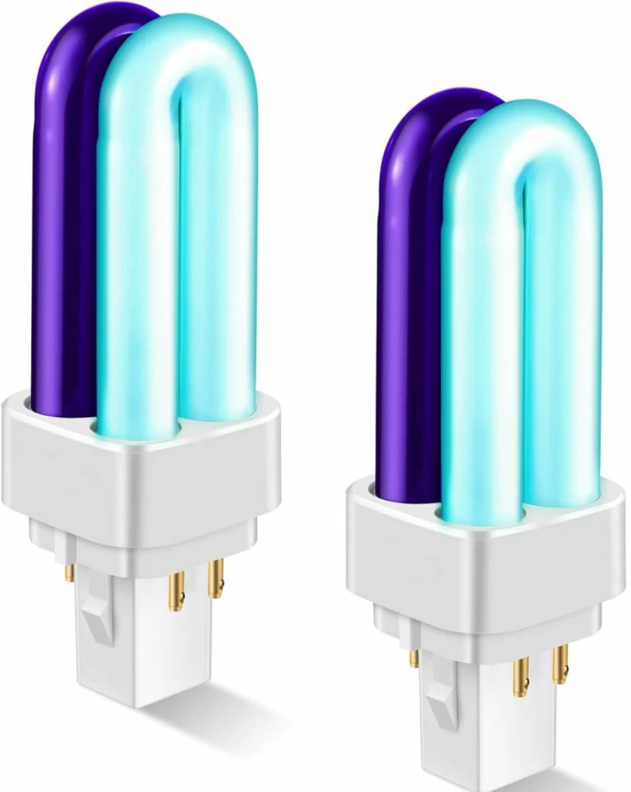 Qualirey 4 Pack 7W Mosquito Trap Bulbs, 2 Color LED Replacement for Dynatrap DT1050 DT1100 DT1250, 5000H Long Life, 360° Beam Angle Insect Light Bulbs