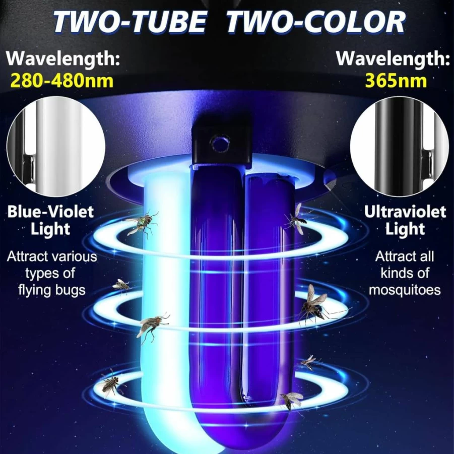 Qualirey 4 Pack 7W Mosquito Trap Bulbs, 2 Color LED Replacement for Dynatrap DT1050 DT1100 DT1250, 5000H Long Life, 360° Beam Angle Insect Light Bulbs