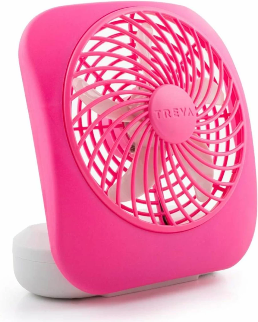 O2COOL Treva 5-Inch Portable Battery Operated Desk Fan - Compact Folding & Adjustable Tilt, 2 Speed Settings, Black for Office & Home Use