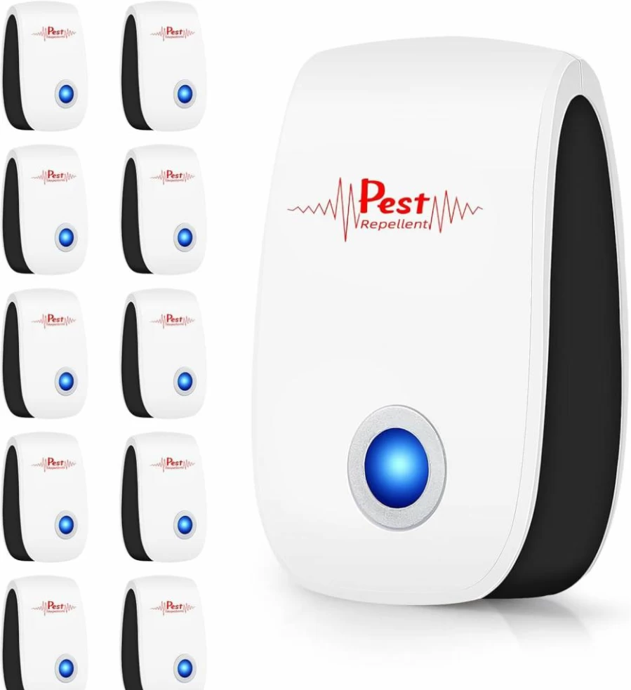 JLLOM 10-Pack Ultrasonic Pest Repeller - Electronic Plug-In Rodent & Insect Repellent for Mice, Rats, Spiders, Ants, Cockroaches, Mosquitoes - Indoor Pest Control (2025 Model)