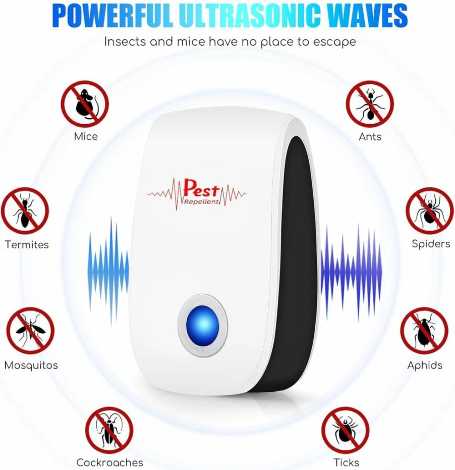 JLLOM 10-Pack Ultrasonic Pest Repeller - Electronic Plug-In Rodent & Insect Repellent for Mice, Rats, Spiders, Ants, Cockroaches, Mosquitoes - Indoor Pest Control (2025 Model)