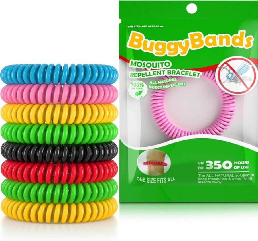 BuggyBands 30 Pack Natural Mosquito Repellent Bracelets - DEET Free, Waterproof, Individually Wrapped Wristbands for Camping & Travel