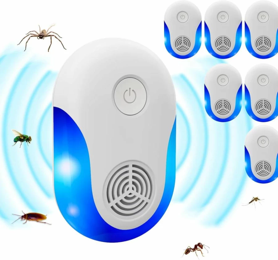 Bethanitebug Ultrasonic Pest Repeller 6 Pack - 2025 Upgraded Electronic Plug In Repellent for Roaches, Mice, Spiders, Mosquitoes, Ants, Bugs & Rodents - Indoor Insect Control Device