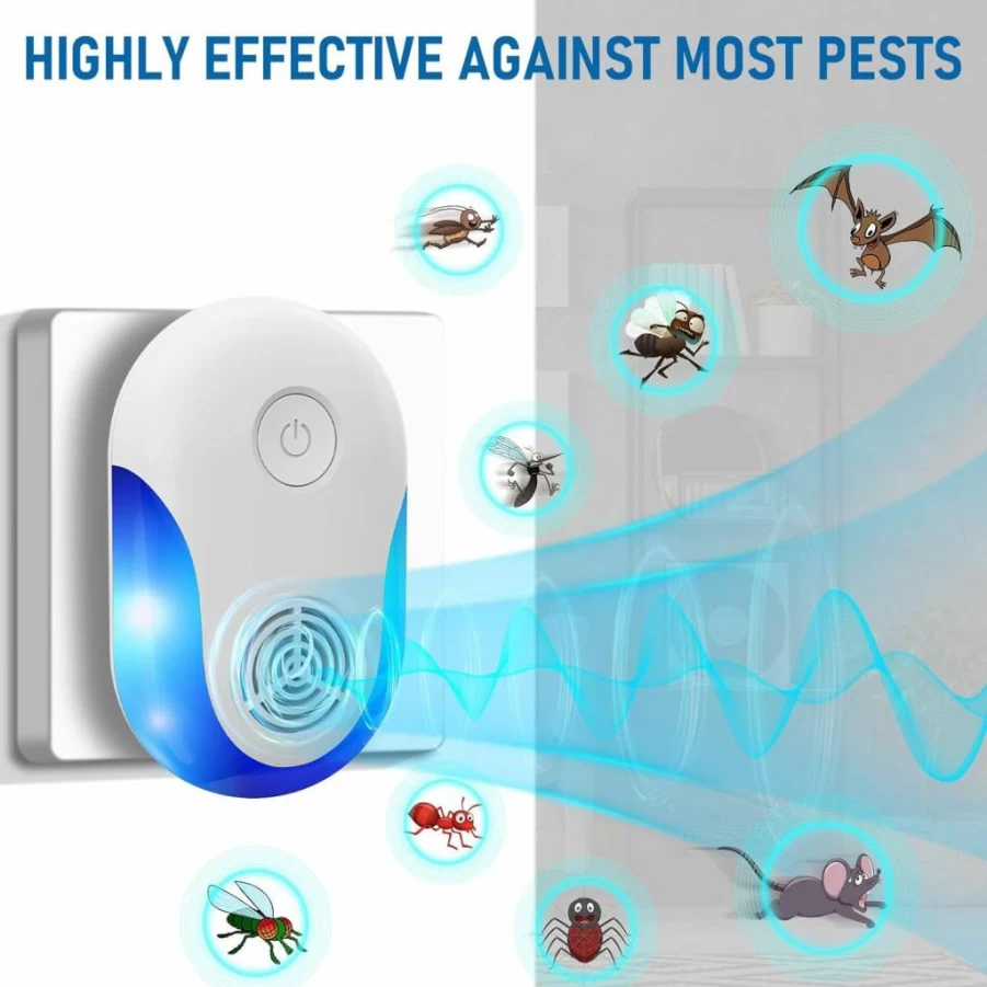 Bethanitebug Ultrasonic Pest Repeller 6 Pack - 2025 Upgraded Electronic Plug In Repellent for Roaches, Mice, Spiders, Mosquitoes, Ants, Bugs & Rodents - Indoor Insect Control Device