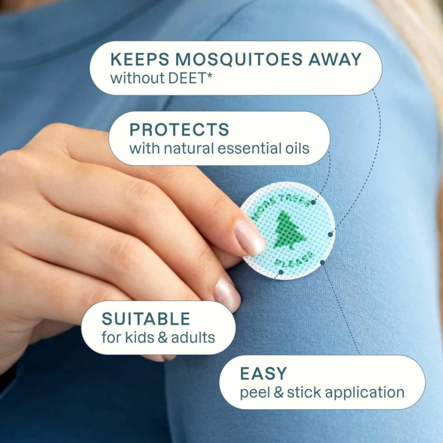 Cliganic 90-Pack Natural Mosquito Repellent Stickers for Kids & Adults | DEET-Free, Essential Oil Infused Camping Patches