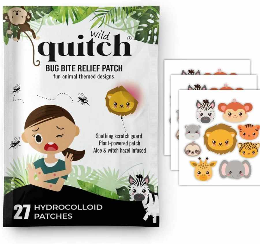 Quitch Mosquito Bite Relief Patches for Kids & Babies - Natural Anti Itch Cream Alternative, Insect Bite Soothing, Travel Essential for Summer Camp, Cruise, and Outdoor Activities