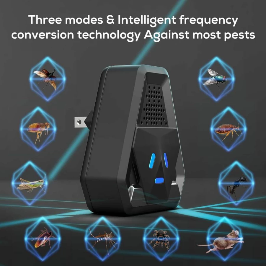 Ncroc 2025 Ultrasonic Pest Repeller - 6 Pack Indoor Insect & Rodent Repellent for Roaches, Mice, Spiders, Mosquitoes, Ants - 3 Modes, Advanced Bug Control Technology