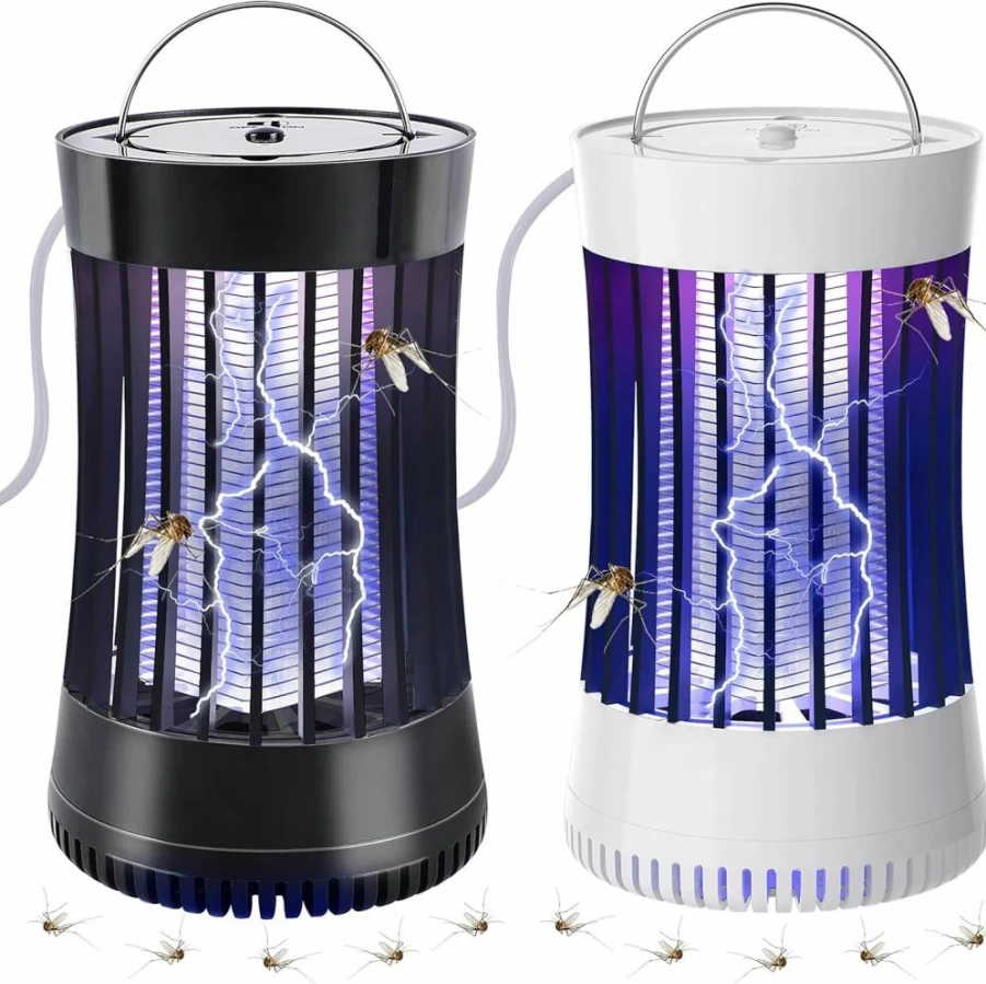 Lulu Home 2-Pack USB Plug-In Indoor Bug Zapper with 1500V High Voltage, LED Mosquito Trap for Mosquitoes, Gnats, Fruit Flies - Electric Insect Killer with Fan (No Battery)