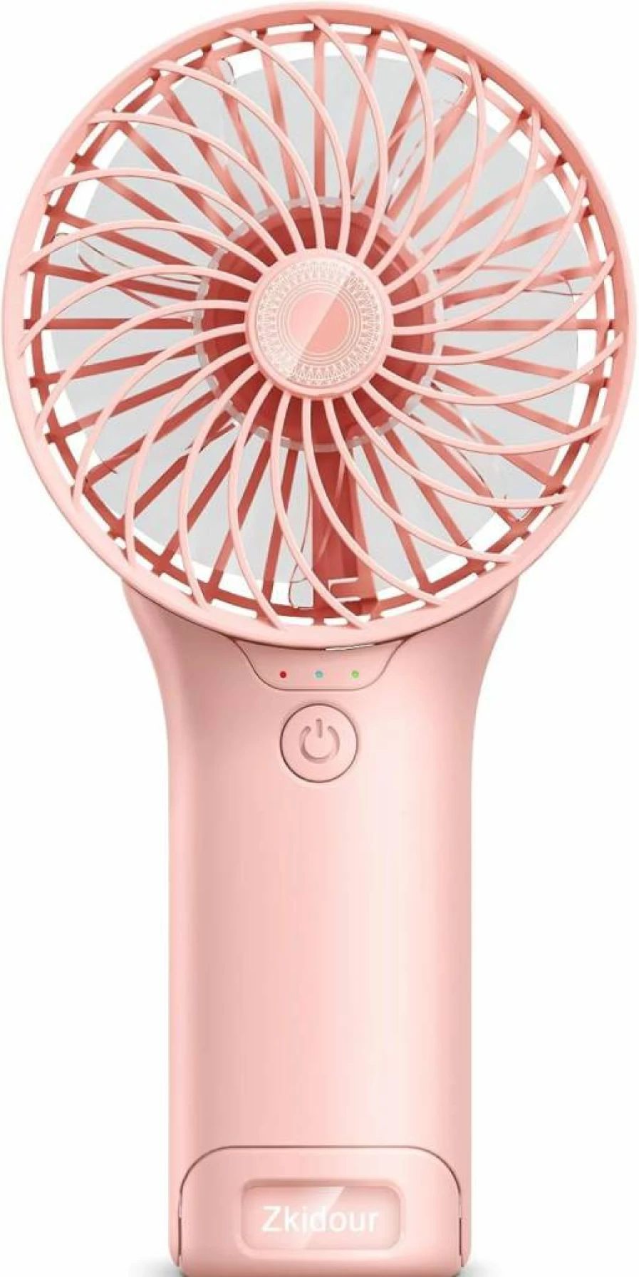 Zkidour Portable Handheld Fan 2024 - USB Rechargeable Mini Desk Fan with 4 Speeds, 20Hrs Battery Life, Strong Cooling for Women Kids Travel Office Outdoor, Pink