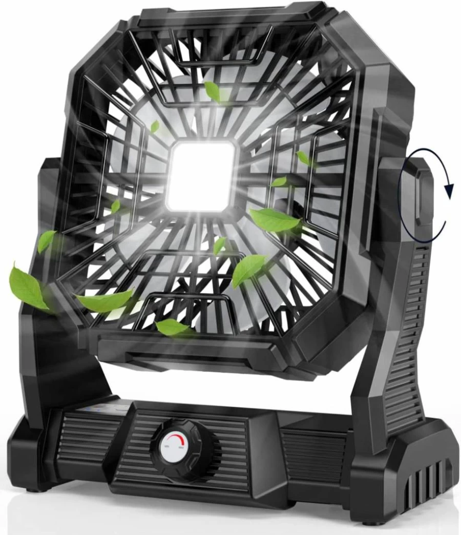 GIPAOE Portable Camping Fan with 20000mAh Battery, USB-C Rechargeable, Ultra Quiet, LED Lantern for Outdoor Indoor Use, Travel, Tent, Beach, Picnic, BBQ, Fishing