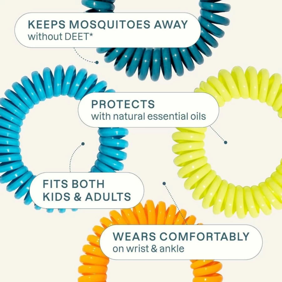 Cliganic Natural Mosquito Repellent Bracelets & Stickers Set - DEET-Free, Essential Oil Infused for Kids & Adults (20 Bracelets + 30 Stickers)