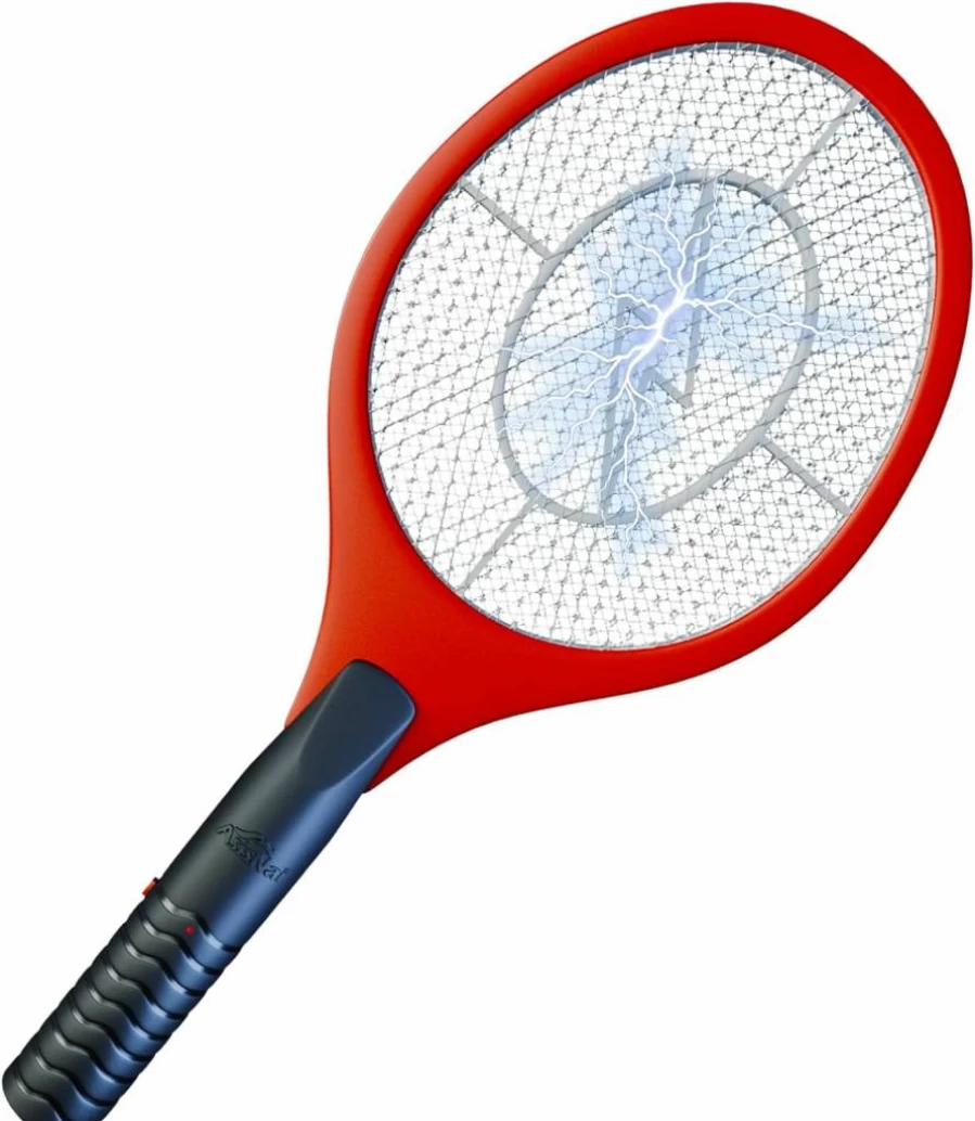 ASISNAI Electric Bug Zapper Racket - Portable Mosquito & Fly Swatter for Indoor Outdoor Use - High Voltage Insect Killer - Lightweight Battery-Operated Tennis Racket Design - Black Mamba Bug Zapper