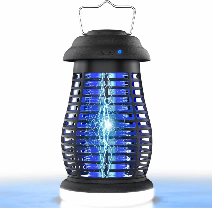 Otlotrte Cordless Bug Zapper - 4800Mah Rechargeable Mosquito Killer for Indoor & Outdoor Use, Portable Electric Fly Trap with Camping Light for Patio, Backyard, Garden, and Kitchen