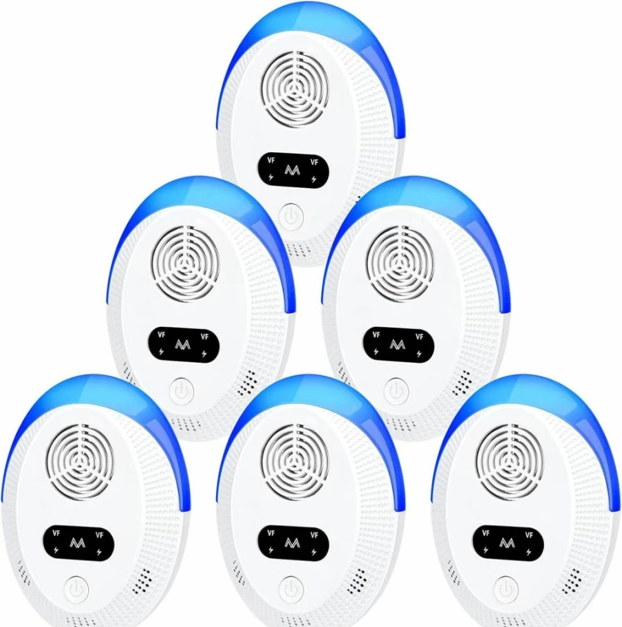 Bectine Ultrasonic Pest Repeller 6 Pack - 2025 Upgraded Indoor Pest Control for Mice, Roaches, Spiders, Mosquitoes, Ants, Fleas, and Insects
