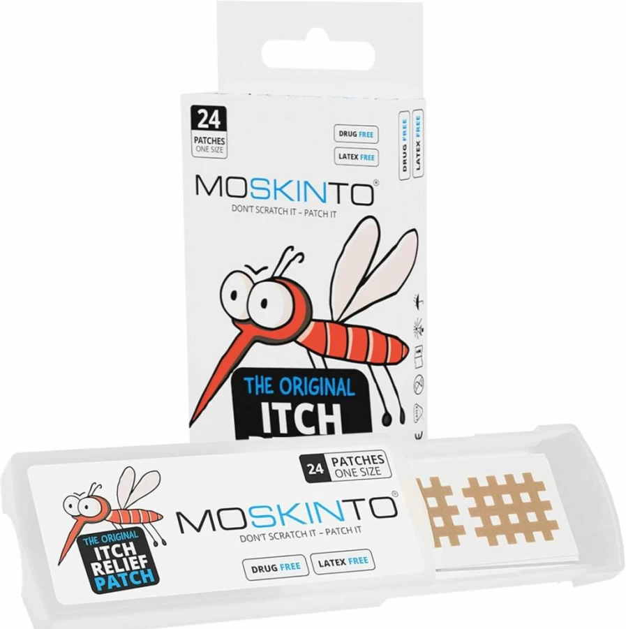 Moskinto Mosquito Itch Relief Patches for Kids & Adults - Instant Bug Bite Soothing, Anti Itch Swelling Treatment, 24 Count Travel Pack, Suction Tool Alternative