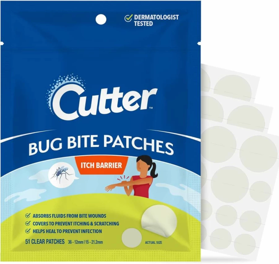 Cutter Bug Bite Relief Patches for Kids & Adults - Hydrocolloid Itch Relief, Prevents Scratching, Heals Mosquito Bites, 51 Count - Alternative to Hydrocortisone & Suction Tools