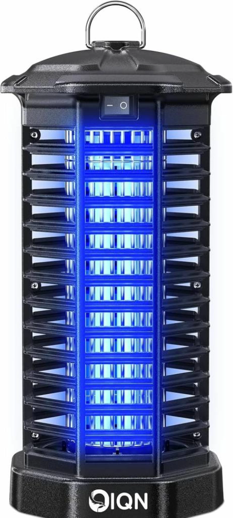 IQN 15W Electric Bug Zapper for Indoor & Outdoor Use - 4200V Mosquito Killer with UV Light, On/Off Switch - Fly Trap for Kitchen, Patio, Backyard (Black)