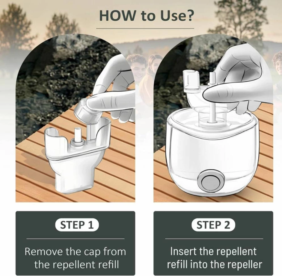 Mostherm 4 Pack Mosquito Repellent Refills for E-Series E55 E90 EX90 EL55, 20ft Protection Zone, Indoor Outdoor Use, Garden Kitchen Bedroom