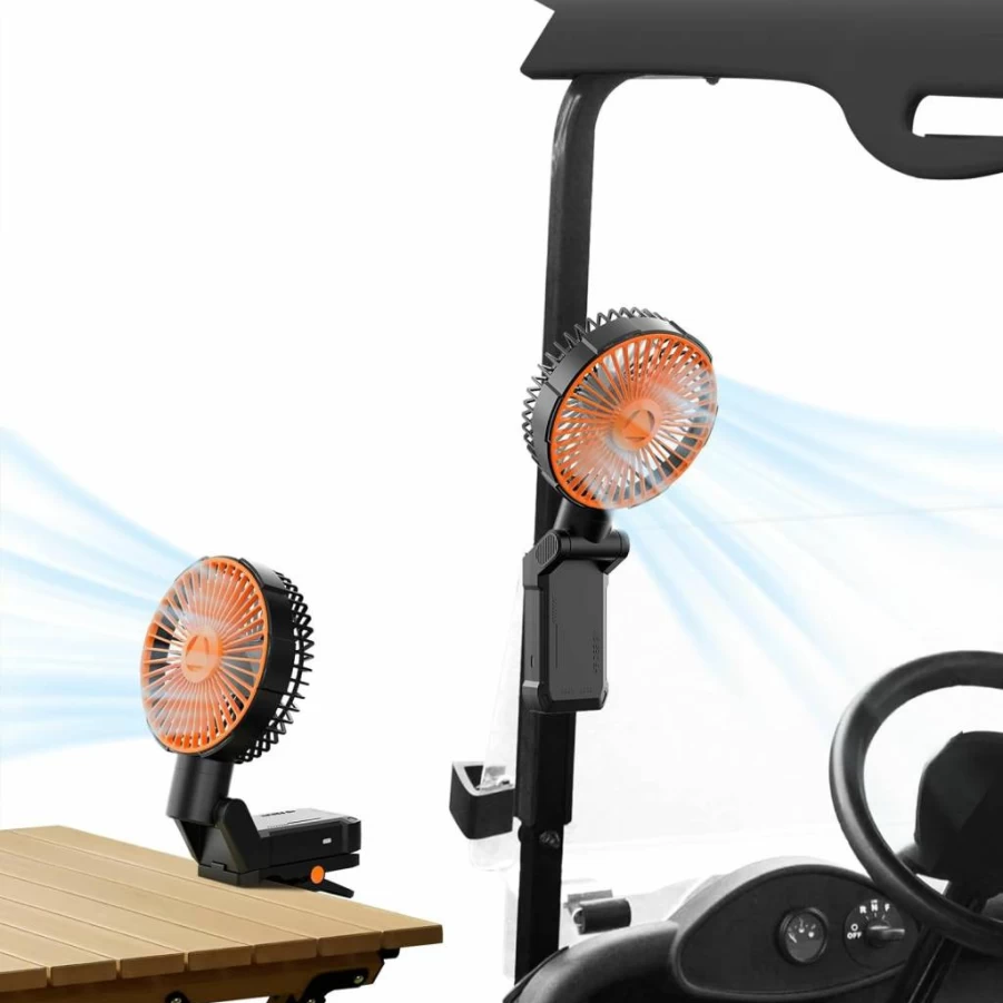 CCGIRU Portable Camping Fan with 20000mAh Battery, USB/Inductive Charging, Remote Control, 3 Speed Timer, LED Light for Outdoor, Travel, Home, Fishing