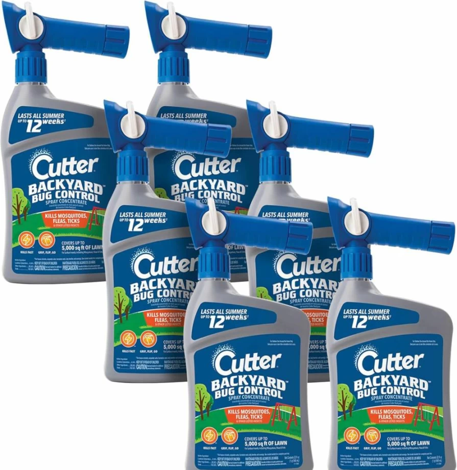 Cutter Backyard Bug Control Spray Concentrate (2 Pack) – Kills Mosquitoes, Fleas, Ants – 32 Fl Oz Outdoor Insect Repellent