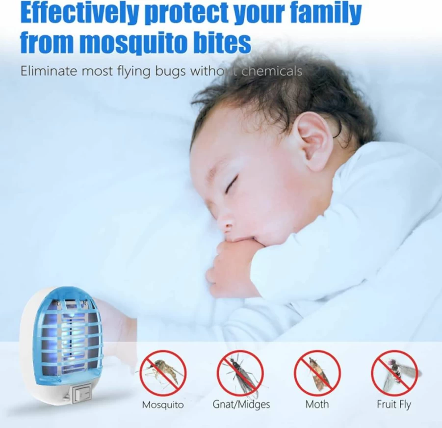 Forhimn Electronic Bug Zapper Indoor - 2 Pack Mosquito Killer with Blue Light Fly Trap for Home, Bedroom, Kitchen, Office & Baby Room