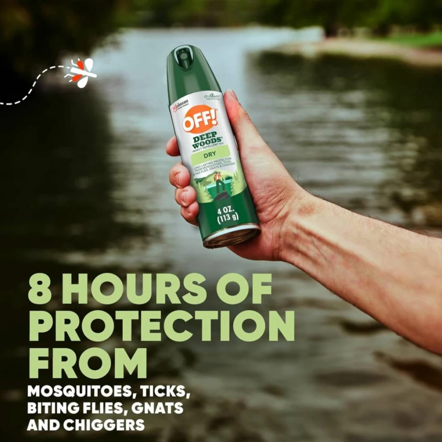 OFF! Deep Woods Insect Repellent Spray - Long Lasting Mosquito Protection, Dry & Non-Greasy Aerosol Formula, 4 oz (Pack of 1)