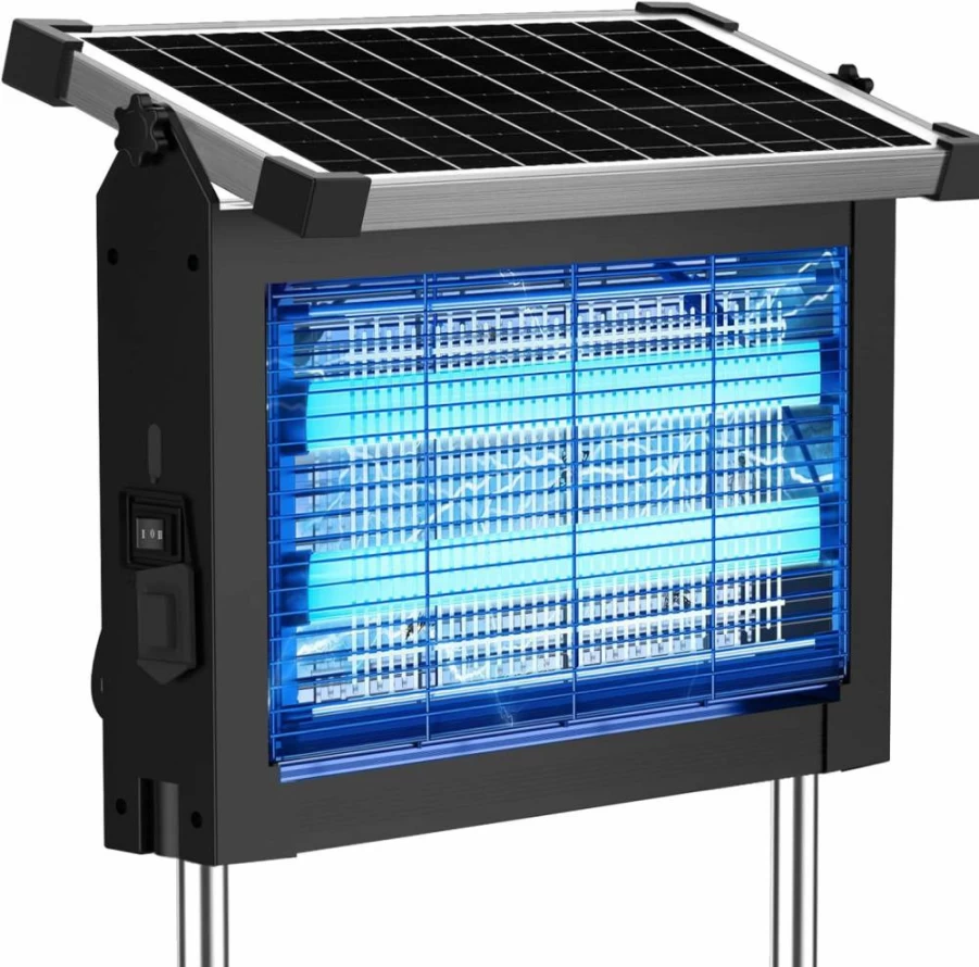 Zechuan Solar-Powered Mosquito Zapper - Wireless, Portable Outdoor Bug Trap for Camping, Home, Patio & Backyard with 10Ft Cord & Panel Sensor