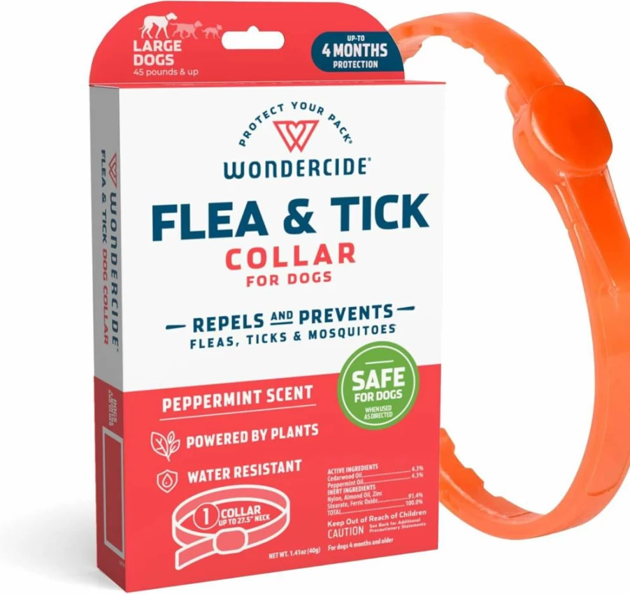 Wondercide Natural Flea & Tick Repellent Dog Collar - Essential Oils Protection for Small & Medium Dogs - Lasts Up to 4 Months