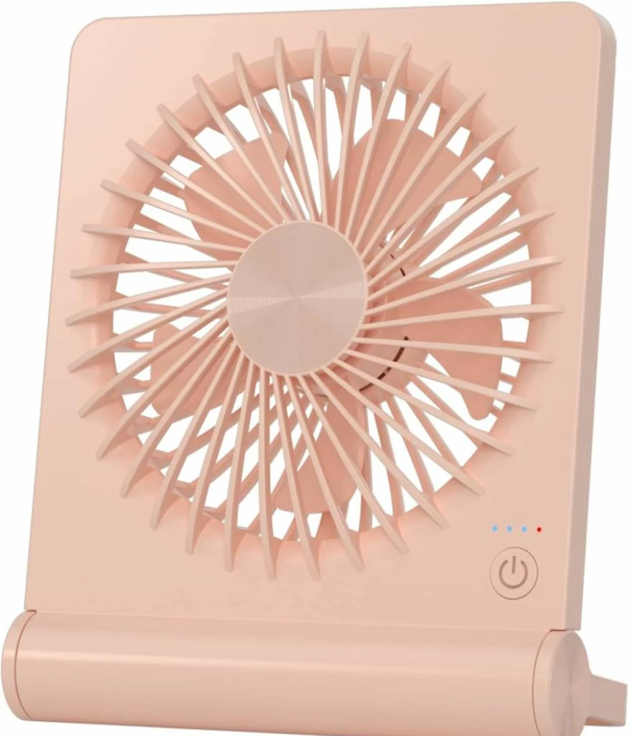 Tevelecin Rechargeable Desk Fan - USB/Battery Powered, Ultra Quiet, 3 Speed Portable Fan for Office, Travel, Home, Strong Wind Circulation