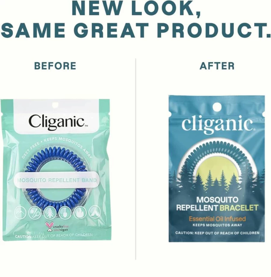 Cliganic 10 Pack Mosquito Repellent Bracelets for Adults & Kids, DEET-Free, Waterproof, Individually Wrapped, Natural Essential Oil Bug Bands for Outdoor Travel