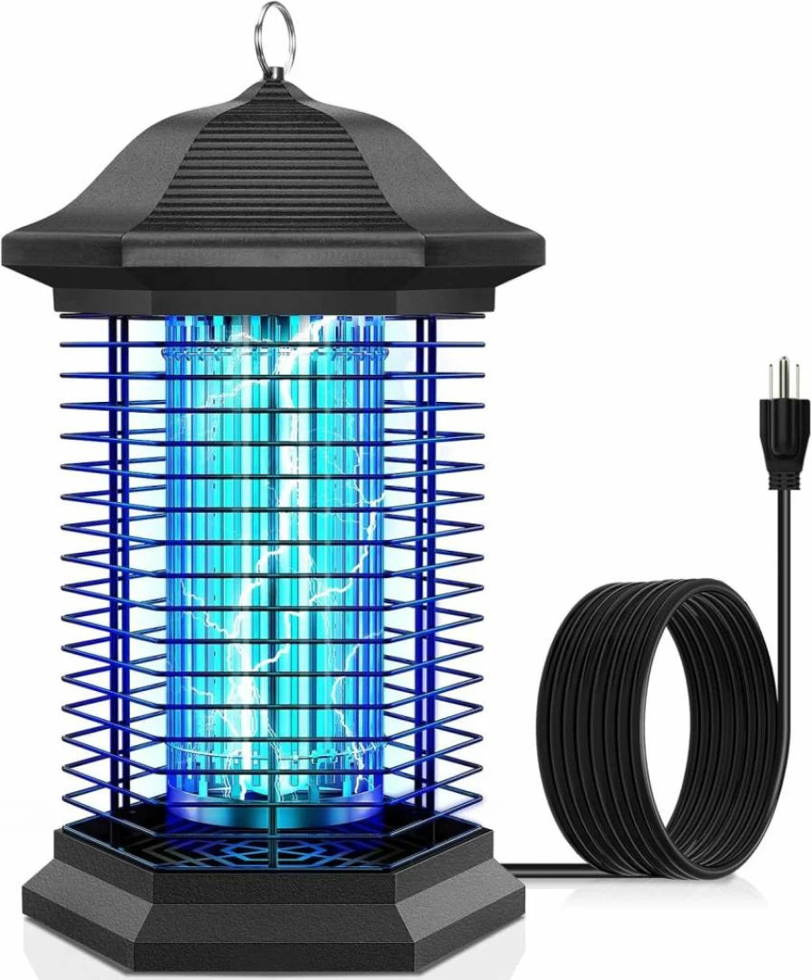 AMUFER 18W Electric Bug Zapper for Outdoor – 4400V Mosquito, Fly Trap with 1/2 Acre Coverage, 100% Insect Control for Patio, Backyard, Home