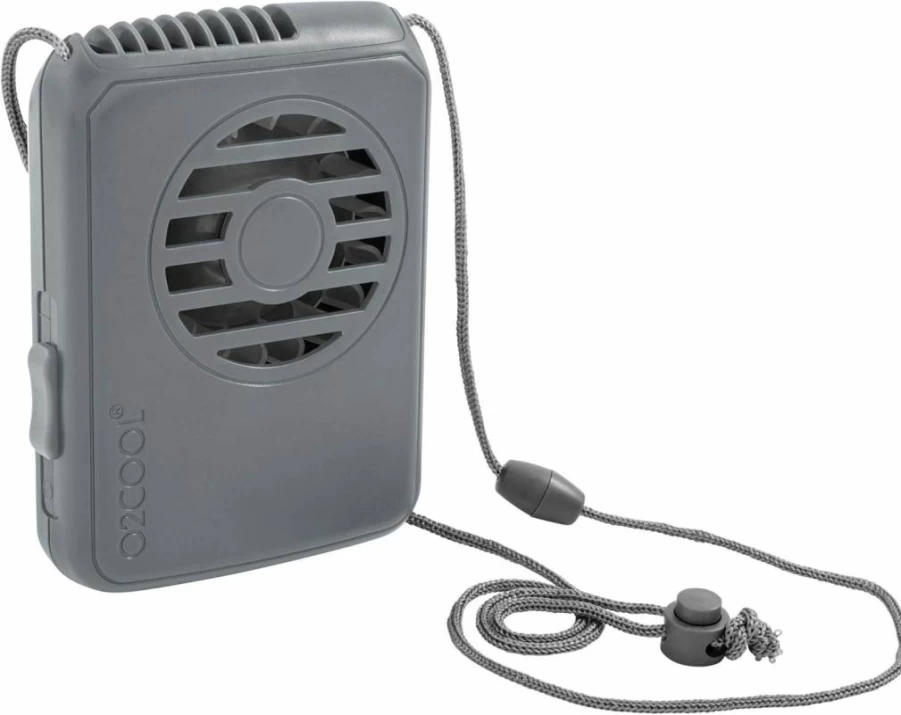 O2COOL Portable Neck Fan with Rechargeable Battery, Hands-Free Personal Fan for Face and Neck Cooling, Lightweight and Adjustable with Lanyard