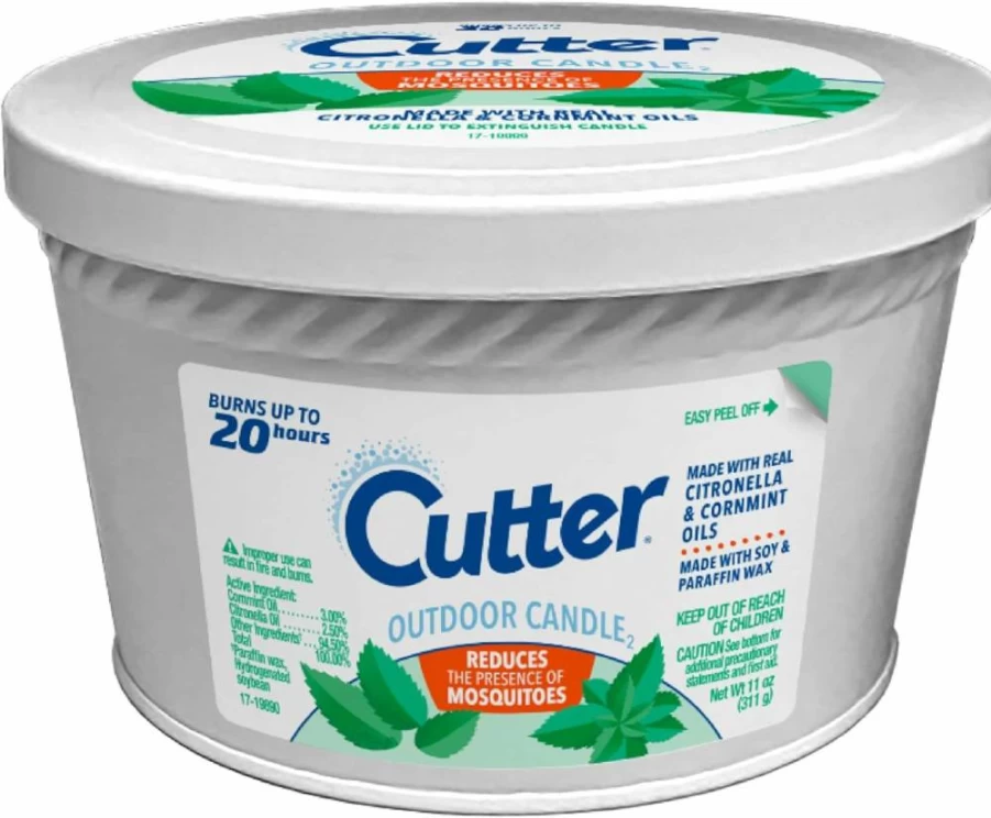 Cutter Citronella Soy Wax Candle - 17oz Outdoor Mosquito Repellent with Real Citronella & Cornmint Oil, Fresh Mint Scent