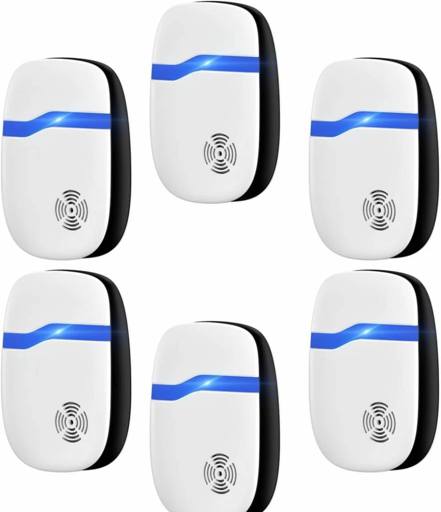 BugBeat Ultrasonic Pest Repeller (6-Pack) - 2025 Upgraded Electronic Plug-In Repellent for Roaches, Mice, Spiders, Mosquitoes, Ants & Insects - Indoor Pest Control Device - White