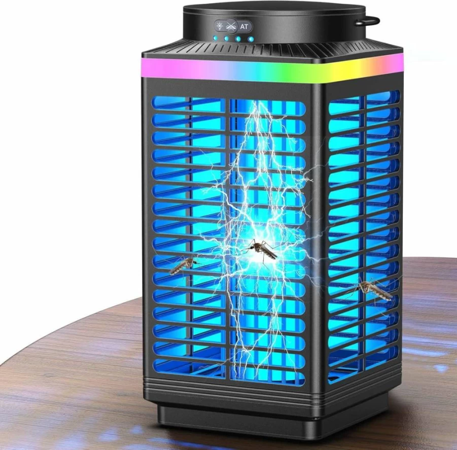 ECHEET Rechargeable 4200V Electric Mosquito Zapper – Portable, Waterproof Outdoor Bug Zapper with 5000mAh Battery, LED Light, Wireless & Cordless Design for Camping, Patio, and Garden