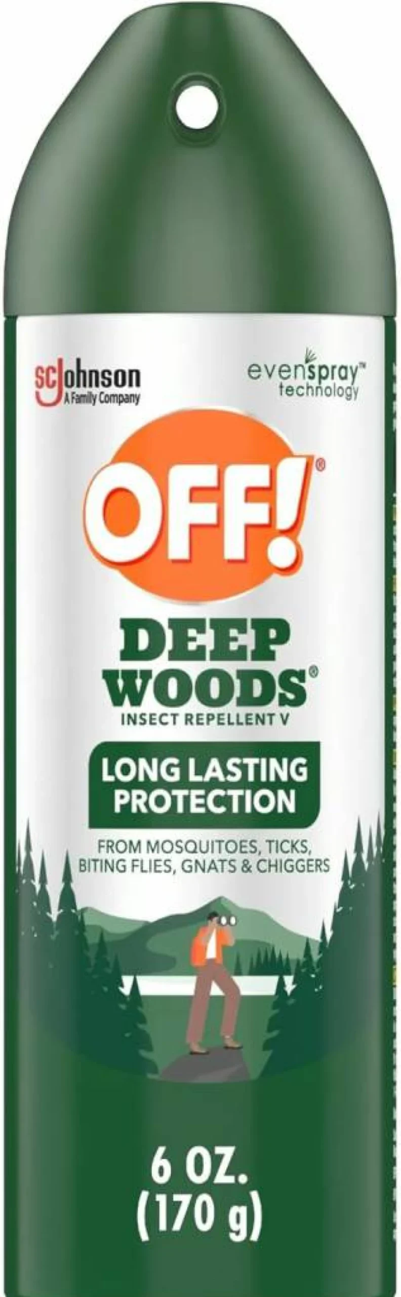 OFF! Deep Woods Insect Repellent Spray - Long Lasting Mosquito Protection, 6 oz Aerosol, DEET-Free Bug Spray for Outdoor Activities