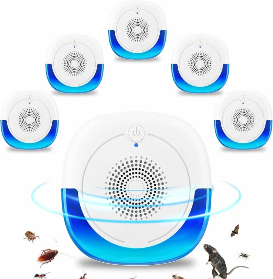 Dwcom Trap Ultrasonic Pest Repellent - 6 Pack Electronic Plug In for Mice, Rats, Spiders, Roaches, Insects, Bugs & Mosquitoes Indoor Pest Control
