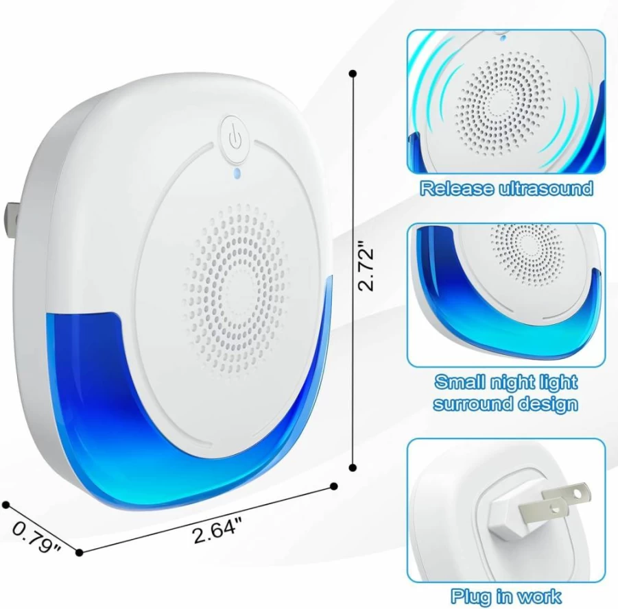 Dwcom Trap Ultrasonic Pest Repellent - 6 Pack Electronic Plug In for Mice, Rats, Spiders, Roaches, Insects, Bugs & Mosquitoes Indoor Pest Control